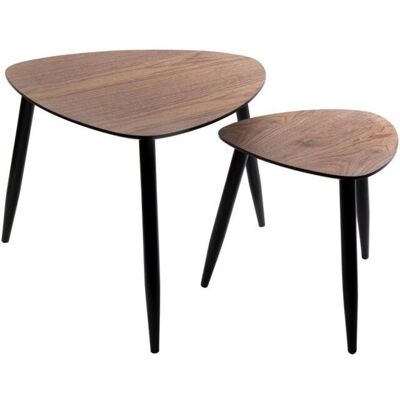 Ensemble de 2 Tables à Café Mileo Noyer Atmosphera - Publicité Ensemble de 2 Tables à Café Mileo Noyer Atmosphera - Publicité