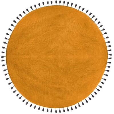 Atmosphera Baumwoll-Runder Teppich 120cm Ocker - Teppich Atmosphera Baumwoll-Runder Teppich 120cm Ocker - Teppich