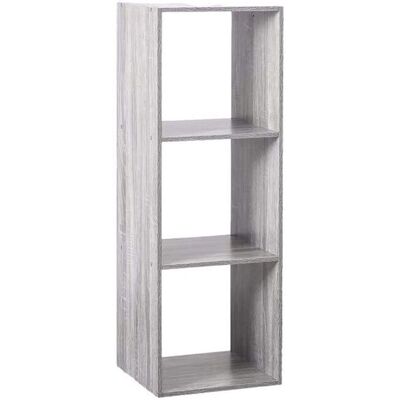 Atmosphera Étagère gris effet chêne 3 cases - Meuble de rangement - Publicité Atmosphera Étagère gris effet chêne 3 cases - Meuble de rangement - Publicité