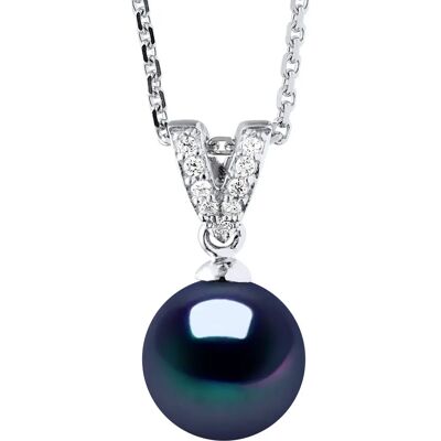Ateliers Saint Germain Womens Necklace Prestige Jewelry - Freshwater Pearl 9-10 mm - Black Silver - One Size Ateliers Saint Germain Womens Necklace Prestige Jewelry - Freshwater Pearl 9-10 mm - Black Silver - One Size