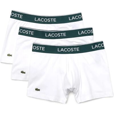Lacoste Pack de 3 Boxers Blancs - Unisexe - Taille XXL - Publicité Lacoste Pack de 3 Boxers Blancs - Unisexe - Taille XXL - Publicité