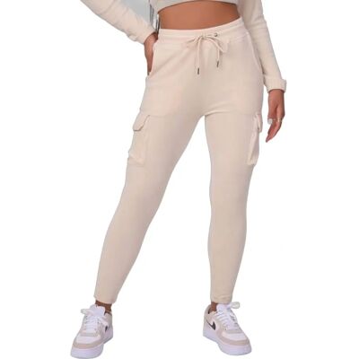 Pantalón de chándal de terciopelo marfil - Talla L Pantalón de chándal de terciopelo marfil - Talla L