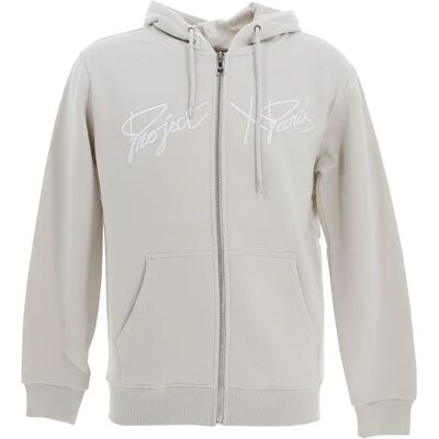 Project X Paris Hellgraue Bestickte Kapuzenjacke - Jacke Project X Paris Hellgraue Bestickte Kapuzenjacke - Jacke