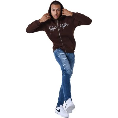 Project X Paris - Braun - Größe S - Kapuzenjacke mit Origin-Stickerei Project X Paris - Braun - Größe S - Kapuzenjacke mit Origin-Stickerei