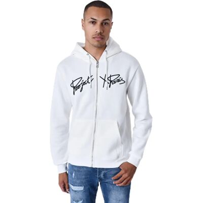Project X Paris Weiß Kapuzenjacke - Eingesticktes Logo - Herren Project X Paris Weiß Kapuzenjacke - Eingesticktes Logo - Herren