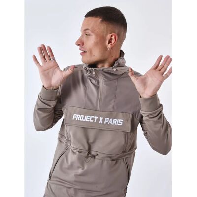 Project X Paris Taupe Kapuzenjacke Windbreaker - Sweatshirt Project X Paris Taupe Kapuzenjacke Windbreaker - Sweatshirt