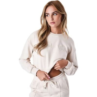 Project X Paris Elfenbein Damen Kurzes Weites Sweatshirt Project X Paris Elfenbein Damen Kurzes Weites Sweatshirt