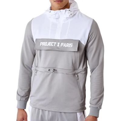 Sweat à capuche gris clair PROJECT X PARIS - Veste coupe-vent - Publicité Sweat à capuche gris clair PROJECT X PARIS - Veste coupe-vent - Publicité