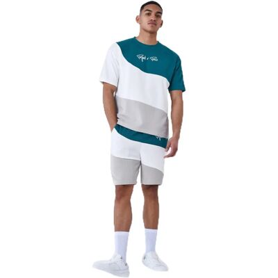 Project X Paris XL Green Knit-Style Tricolore Shorts Project X Paris XL Green Knit-Style Tricolore Shorts