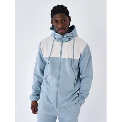 Project X Paris Herren Blau-Grau Zwei-Material Joggingjacke - L Project X Paris Herren Blau-Grau Zwei-Material Joggingjacke - L