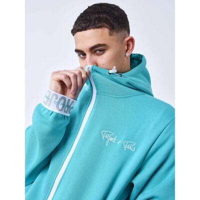 Project X Paris Cyan Hoodie - Rits-hoodie met logo - Man Project X Paris Cyan Hoodie - Rits-hoodie met logo - Man