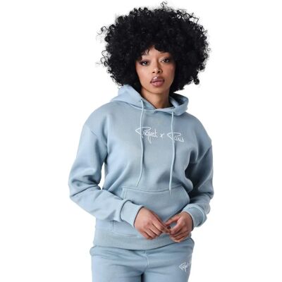 Sweat à capuche femme Signature - Bleu vert - Taille M - Publicité Sweat à capuche femme Signature - Bleu vert - Taille M - Publicité