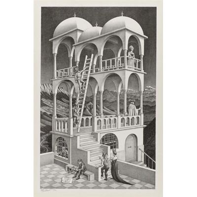 Belvedere - Escher Ritning Litografi - 31x47 cm - Illusion - Poster - Publicité Belvedere - Escher Ritning Litografi - 31x47 cm - Illusion - Poster - Publicité