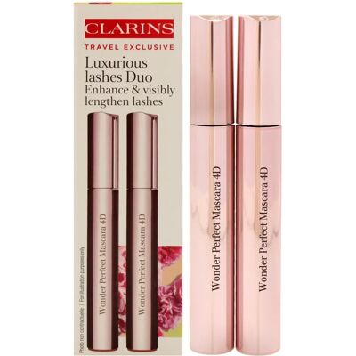 Clarins Wonder Perfect 4D Duo - Mascara Black 2x8ml Clarins Wonder Perfect 4D Duo - Mascara Black 2x8ml