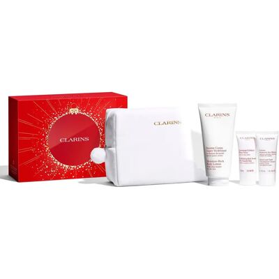 Coffret soin corp Clarins - Rituel de renouvellement - Publicité Coffret soin corp Clarins - Rituel de renouvellement - Publicité