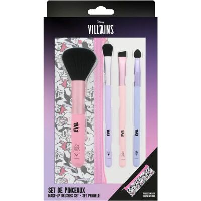 Disney Villains - Les Vilains Make-up-Pinsel-Set - 4 Gesichtsbürsten + Aufbewahrungskit - Urs Disney Villains - Les Vilains Make-up-Pinsel-Set - 4 Gesichtsbürsten + Aufbewahrungskit - Urs
