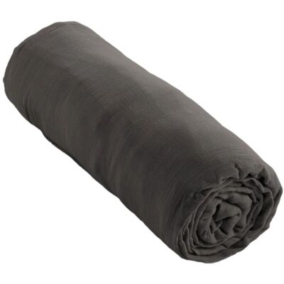 Drap-housse Granit Gris GAÏA - 90 x 190 cm - Publicité Drap-housse Granit Gris GAÏA - 90 x 190 cm - Publicité