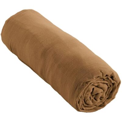 Drap-housse GAÏA Camel Marron - Literie - Publicité Drap-housse GAÏA Camel Marron - Literie - Publicité