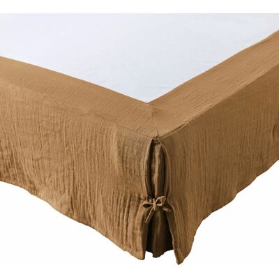 Gaïa - Cache Sommier 140x190 - Camel - Housse sommier - Publicité Gaïa - Cache Sommier 140x190 - Camel - Housse sommier - Publicité