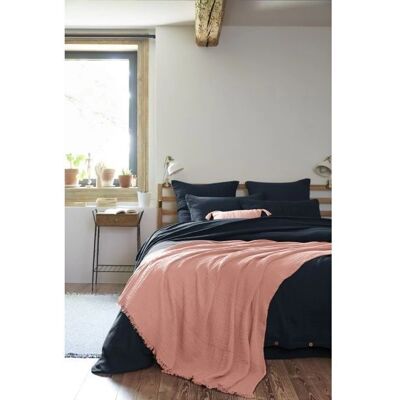 GAÏA Rose pêche Plaid - Plaid - Publicité GAÏA Rose pêche Plaid - Plaid - Publicité
