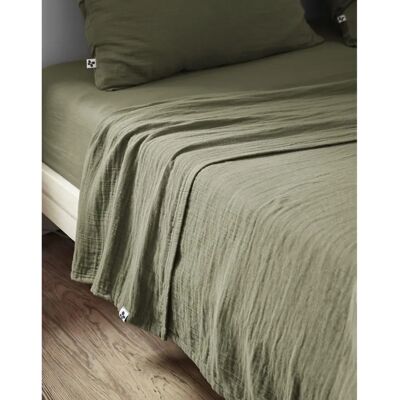 Drap Plat GAÏA Romarin Brun 240x300cm - Publicité Drap Plat GAÏA Romarin Brun 240x300cm - Publicité