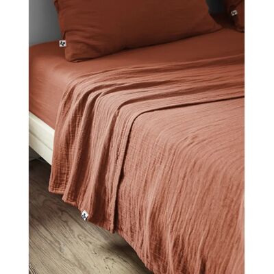 GAÏA - 270 x 300 cm - Terracotta - Orange - Flat sheet - Publicité GAÏA - 270 x 300 cm - Terracotta - Orange - Flat sheet - Publicité