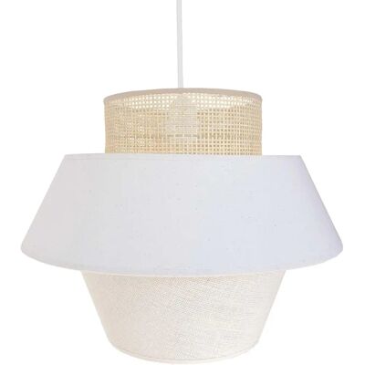 Lumisky - Paralume beige in rattan, cotone e iuta per interno Lumisky - Paralume beige in rattan, cotone e iuta per interno