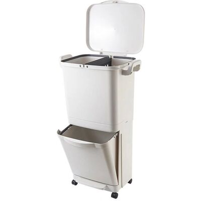 Poubelle de tri sélectif Valoris H79cm - Double Compartiments - Publicité Poubelle de tri sélectif Valoris H79cm - Double Compartiments - Publicité