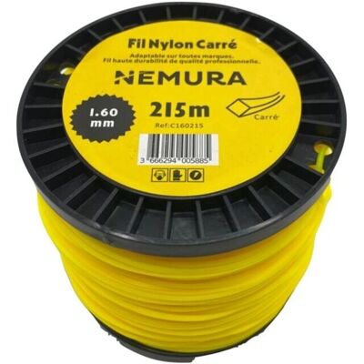 NEMURA - Fil carré pour débroussailleuse 215m, Ø 1,60mm - Ligne de coupe - Publicité NEMURA - Fil carré pour débroussailleuse 215m, Ø 1,60mm - Ligne de coupe - Publicité