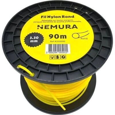 NEMURA - Fil de coupe rond pour débroussailleuses et tondeuses - 90m, Ø: 3,30mm - Publicité NEMURA - Fil de coupe rond pour débroussailleuses et tondeuses - 90m, Ø: 3,30mm - Publicité