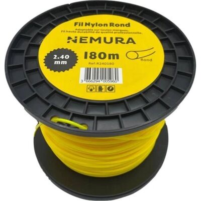 NEMURA - Fil rond de débroussailleuse 180m, ø 2,40mm - Fil pour débroussailleuse - Publicité NEMURA - Fil rond de débroussailleuse 180m, ø 2,40mm - Fil pour débroussailleuse - Publicité