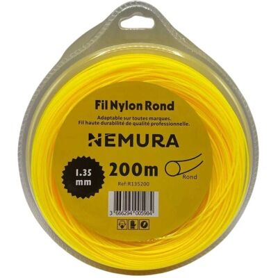 NEMURA - Fil pour débroussailleuse rond - 200m - Ligne de coupe - Publicité NEMURA - Fil pour débroussailleuse rond - 200m - Ligne de coupe - Publicité