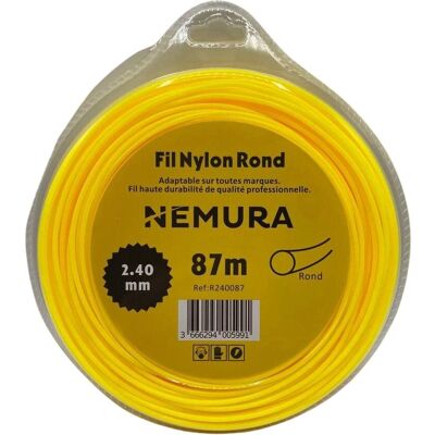 NEMURA Modèle: 87m, ø: 2,40mm Fil nylon rond pour débroussailleuses - Fil pour tondeuse - Publicité NEMURA Modèle: 87m, ø: 2,40mm Fil nylon rond pour débroussailleuses - Fil pour tondeuse - Publicité
