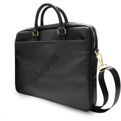 Guess Saffiano Vintage Scrip Computer Bag Schwarz, 15/16" , Gucb15pusasbk Guess Saffiano Vintage Scrip Computer Bag Schwarz, 15/16" , Gucb15pusasbk