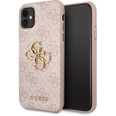 Růžové Pouzdro Guess s Kovovým Logem pro iPhone 11 Růžové Pouzdro Guess s Kovovým Logem pro iPhone 11