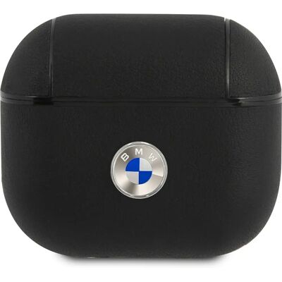 BMW AirPods 3 Hülle - Echtes Leder, Stoßfest, Silbernes Logo BMW AirPods 3 Hülle - Echtes Leder, Stoßfest, Silbernes Logo