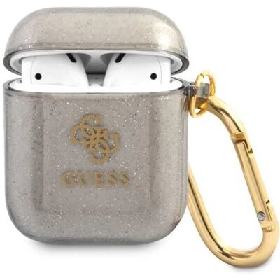 Guess AirPods Hülle - Glitzer Silikon Stoßfest mit Logo Guess AirPods Hülle - Glitzer Silikon Stoßfest mit Logo