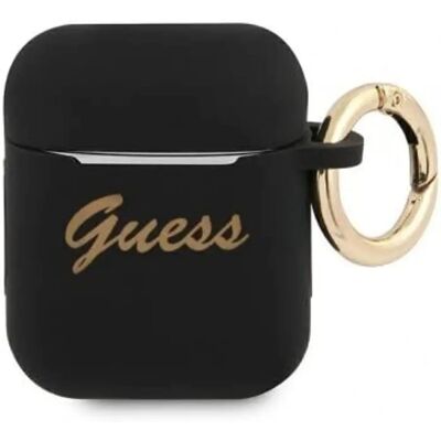 Custodia Guess AirPods in Silicone Vintage - Nero Custodia Guess AirPods in Silicone Vintage - Nero
