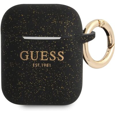 Guess AirPods Silikonhülle Schwarz Glitzer - Earbud Cover Guess AirPods Silikonhülle Schwarz Glitzer - Earbud Cover
