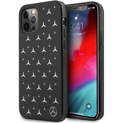 Coque dure Mercedes-Benz pour iPhone 12 Pro Max - Motif Étoiles Argentées - Noir Coque dure Mercedes-Benz pour iPhone 12 Pro Max - Motif Étoiles Argentées - Noir
