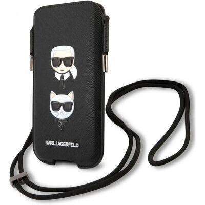 Karl Lagerfeld Handtasche - 6,1 Zoll Schwarz Saffiano Ikonik Choupette Karl Lagerfeld Handtasche - 6,1 Zoll Schwarz Saffiano Ikonik Choupette