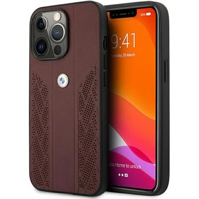 Coque en Cuir BMW pour iPhone 13 Pro Max - Rouge - Étui Téléphone Coque en Cuir BMW pour iPhone 13 Pro Max - Rouge - Étui Téléphone