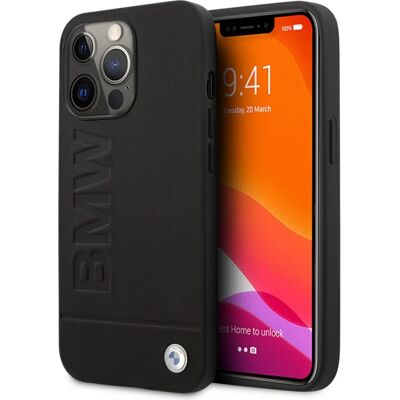 Coque en cuir BMW pour iPhone 13 Pro Max - Noir - Étui Coque en cuir BMW pour iPhone 13 Pro Max - Noir - Étui