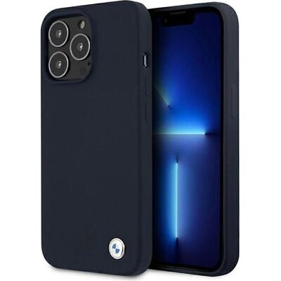 Coque BMW pour iPhone 13 Pro Max Bleu Marine - Signature en Silicone Coque BMW pour iPhone 13 Pro Max Bleu Marine - Signature en Silicone