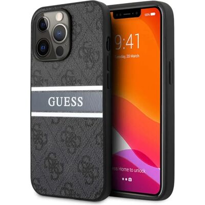 Coque Guess 4g Rayé Imprimé - Pour iPhone 13 Pro - Étui - Publicité Coque Guess 4g Rayé Imprimé - Pour iPhone 13 Pro - Étui - Publicité