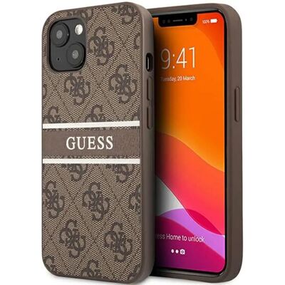 Coque Guess pour iPhone 13 Mini avec Impression & Rayure Monochrome - Marron - Publicité Coque Guess pour iPhone 13 Mini avec Impression & Rayure Monochrome - Marron - Publicité