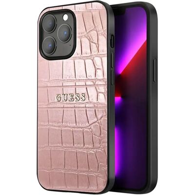 Coque Guess Rose Croco pour iPhone 13 Pro - Résistante aux Chocs & Élégante - Publicité Coque Guess Rose Croco pour iPhone 13 Pro - Résistante aux Chocs & Élégante - Publicité