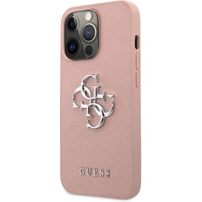 Guess Roze Saffiano iPhone 13 Pro Hoes - Beschermhoes Guess Roze Saffiano iPhone 13 Pro Hoes - Beschermhoes