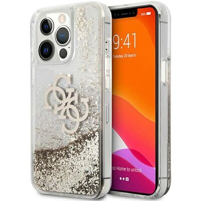 Guess Gold Liquid Glitter Hülle für iPhone 13 Pro Max Guess Gold Liquid Glitter Hülle für iPhone 13 Pro Max