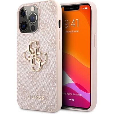 Coque Rose Guess pour iPhone 13 Pro - Logo de Luxe Coque Rose Guess pour iPhone 13 Pro - Logo de Luxe